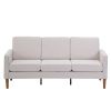 180*76*85cm Linen Solid Wood Legs Second Generation Three Seats Without Chaise Concubine Solid Wood Frame Can Be Combined With Single Seat Double Seat