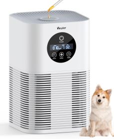 Air Purifiers for Home Large Room up to 600 Ft², VEWIOR H13 True Hepa Air Purifiers for Pets Hair, Dander, Smoke, Pollen, 3 Fan Speeds