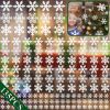 5 Sheets 135 Pcs Christmas White Snowflakes Window Clings 3 Designs Snowflake Static Stickers Winter Snow Flakes Clings for Christmas New Year Home Of