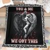 Beauty and Ghost human skeleton Printed Halloween Soft Cozy Lightweight Durable Plush Flannel Throw Blanket for Bedroom Living Rooms Sofa Couch 50Inch