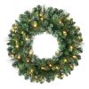 Scottsdale Pine Color-Changing Pre-Lit LED Battery Powered Christmas Wreath with Timer, Green, 24"