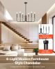 6-Light Chandelier Black Modern Chandelier Adjustable Height for Ceilings
