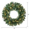 Scottsdale Pine Color-Changing Pre-Lit LED Battery Powered Christmas Wreath with Timer, Green, 24"