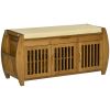Shoe Bench with Storage Cabinets