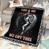 Beauty and Ghost human skeleton Printed Halloween Soft Cozy Lightweight Durable Plush Flannel Throw Blanket for Bedroom Living Rooms Sofa Couch 50Inch