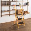 330 lbs Capacity Folding Step Ladder, Heavy-Duty Iron Construction with Safety Lock, Wide Platform & Non-Slip Rubber Feet