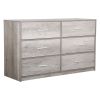 6-Drawer Dresser with Large Fabric Drawers, Grey