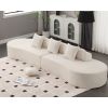 [NEW ARRIVED] [VIDEO PROVIDED] Modern curved combination sofa, terrycloth fabric sofa, minimalist sofa in living room, apartment, no assembly required