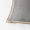 Set of 2 Throw Pillow Covers Vintage Linen Trimmed Cushion Covers, 20"x20"