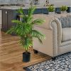 40" Artificial Palm Plant in Black Plastic Pot