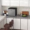 HOMCOM Mini Upright Freezer 1.1 Cu.Ft Compact Silver with Removable Shelves Home Appliances Chill Solution