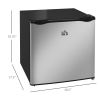 HOMCOM Mini Upright Freezer 1.1 Cu.Ft Compact Silver with Removable Shelves Home Appliances Chill Solution