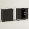 HOMCOM Under Sink Cabinet with 2 Doors and Shelf, Pedestal Sink Bathroom Vanity Furniture, Black
