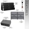 6-Drawer Dresser with Large Fabric Drawers, Black