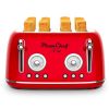 4 Slice Retro Style Toaster, Dual Control Toaster with Warming Rack, 6 Browning Settings, Bagel/Defrost Functions, Removable Crumb Tray