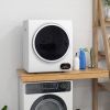 HOMCOM Portable Electric Clothes Dryer 1.5 cu.ft Compact Laundry Dryer 850W for Apartments White