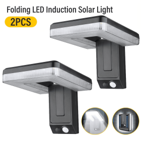 Solar Motion Sensor Outdoor Sconce Lights,LED Waterproof Dusk To Dawn Solar Patio Light,Wireless Modern Wall Mount Lamp Black For Porch Patio Gar (Option: 2PACK)