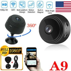 Mini Hidden Spy Camera Wireless Wifi IP Home Security 1080P HD DVR Night Vision (Color: Black)