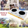 Portable Electric Double Burner 7000W, 110V Countertop Hot Plates with Smooth Heat-Resistant Glass Surface (Easy to Clean), 4 Preset Cooking Modes