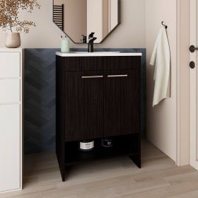 Polkton Bathroom Vanity, 2 Doors, 2 Shelves (Color: Black Wengue)