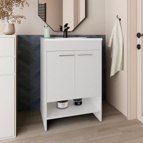 Polkton Bathroom Vanity, 2 Doors, 2 Shelves (Color: White)