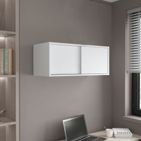 Slana Wall Cabinet, 2 Sliding doors, 1 Shelf (Color: White)