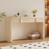 Unique Modern Rounded Silhouette and Smooth Surface Console Table with 2 Drawers for Living Room and Entryway
