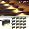 Led Solar Deck Lights 32 Pack Waterproof and Wide Use for Outdoor Stairs Step Fence Railing Yard and Patio Auto On/Off Easy Installation(Warm White)