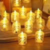 12 Pcs Flameless LED Light Candle LED Crystal Candle Light Transparent Shell Electronic Night Lamp Dating Party Holiday Home Decoration