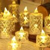 12 Pcs Flameless LED Light Candle LED Crystal Candle Light Transparent Shell Electronic Night Lamp Dating Party Holiday Home Decoration