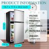 KRIB BLING 3.5Cu.Ft Compact Refrigerator Mini Fridge with Freezer, Small Refrigerator with 2 Door, 7 Level Thermostat Removable Shelves for Kitchen