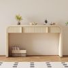 Unique Modern Rounded Silhouette and Smooth Surface Console Table with 2 Drawers for Living Room and Entryway