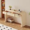 Unique Modern Rounded Silhouette and Smooth Surface Console Table with 2 Drawers for Living Room and Entryway