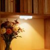 4PCS LED motion-sensing bulb, rechargeable cabinet light, stick-on wireless LED night light, under drawers, shelves, and cabinets, warm white