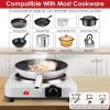 1200W Electric Infrared Single Burner Portable Heating Hot Plate Stove Countertop RV Hotplate with 7.5' Glass Cooktop Stepless Temperature Adjustments