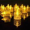 12 Pcs Flameless LED Light Candle LED Crystal Candle Light Transparent Shell Electronic Night Lamp Dating Party Holiday Home Decoration