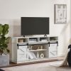TV Stand Sliding Barn Door Modern&Farmhouse Wood Entertainment Center, Storage Cabinet Table Living Room with Adjustable Shelves for TVs Up to 65"